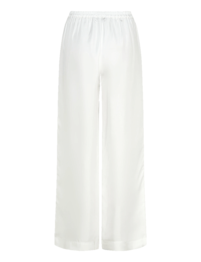 Ahlvar Gallery - Madoka silk twill trousers - víðar skálmar buxur - white - 2