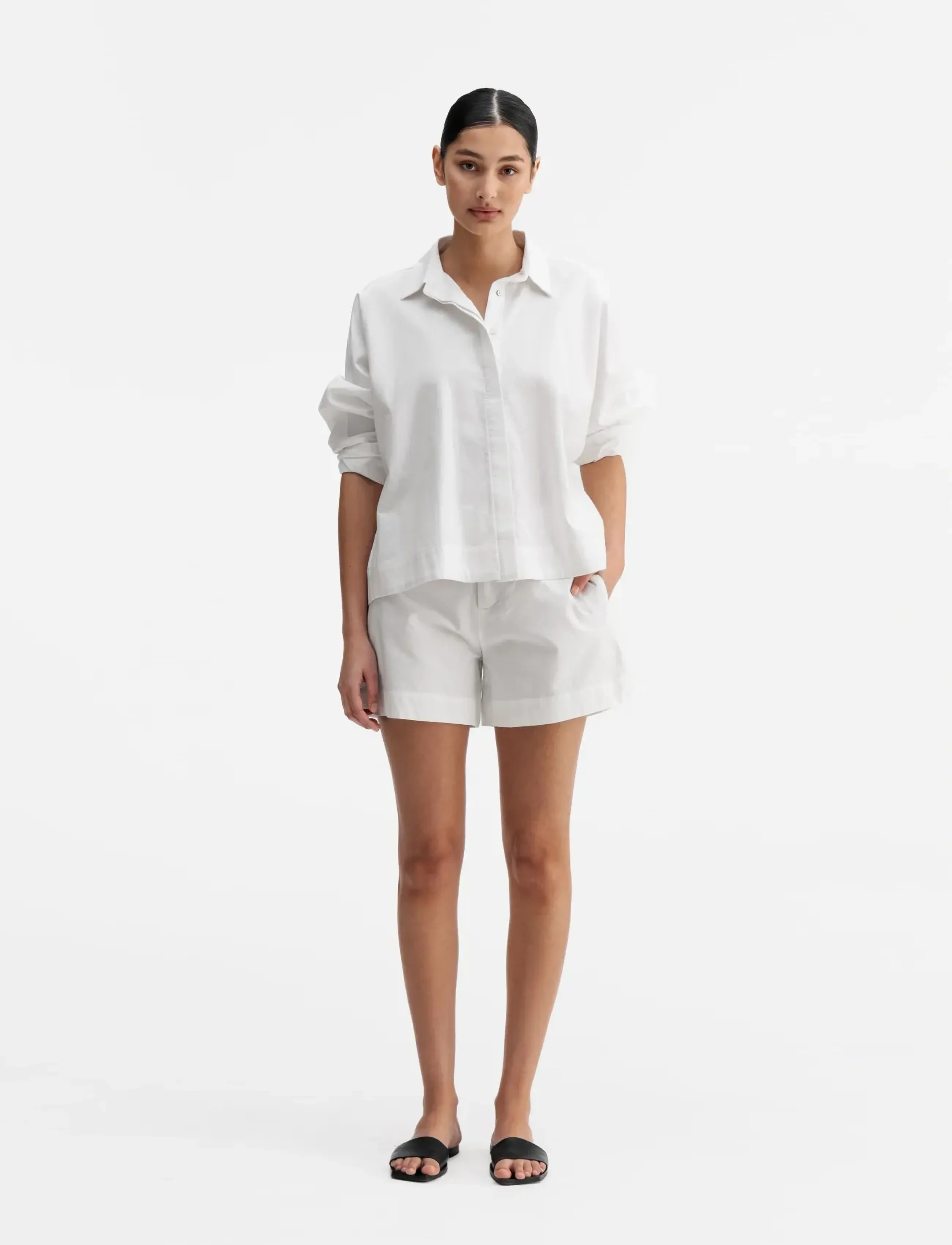 Ahlvar Gallery Meya Oxford Shorts, S, Weiß - Casual Frauen