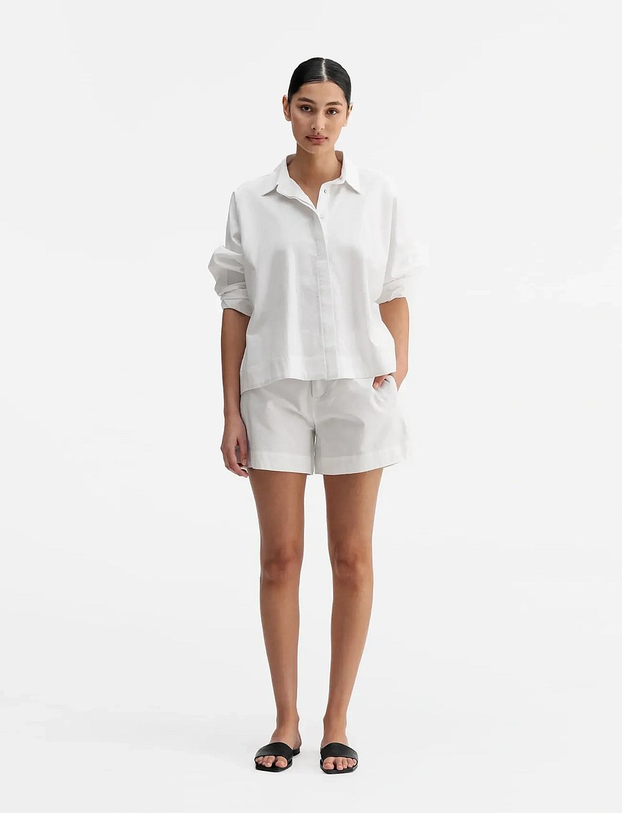 Ahlvar Gallery - Meya oxford shorts - freizeitshorts - white - 0