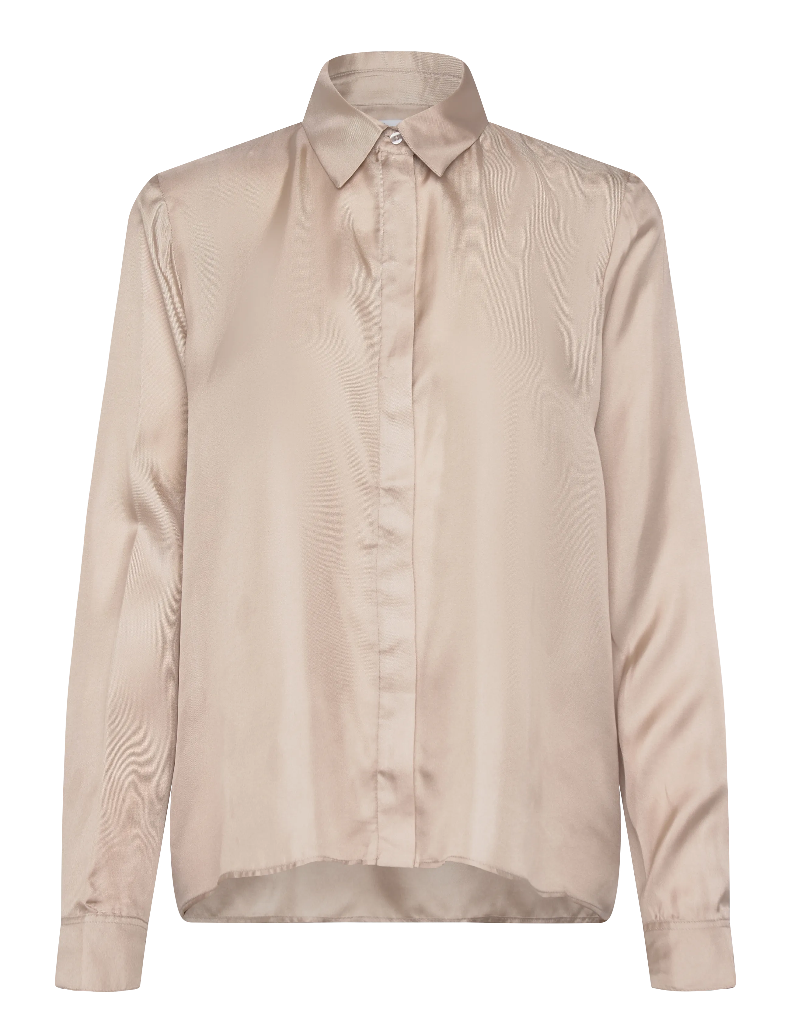 Ahlvar Gallery Mia silk twill shirt - Bluser & Skjorter - GREIGE / beige