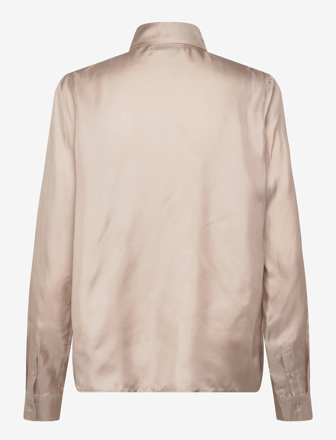 Ahlvar Gallery - Mia silk twill shirt - denim shirts - greige - 1