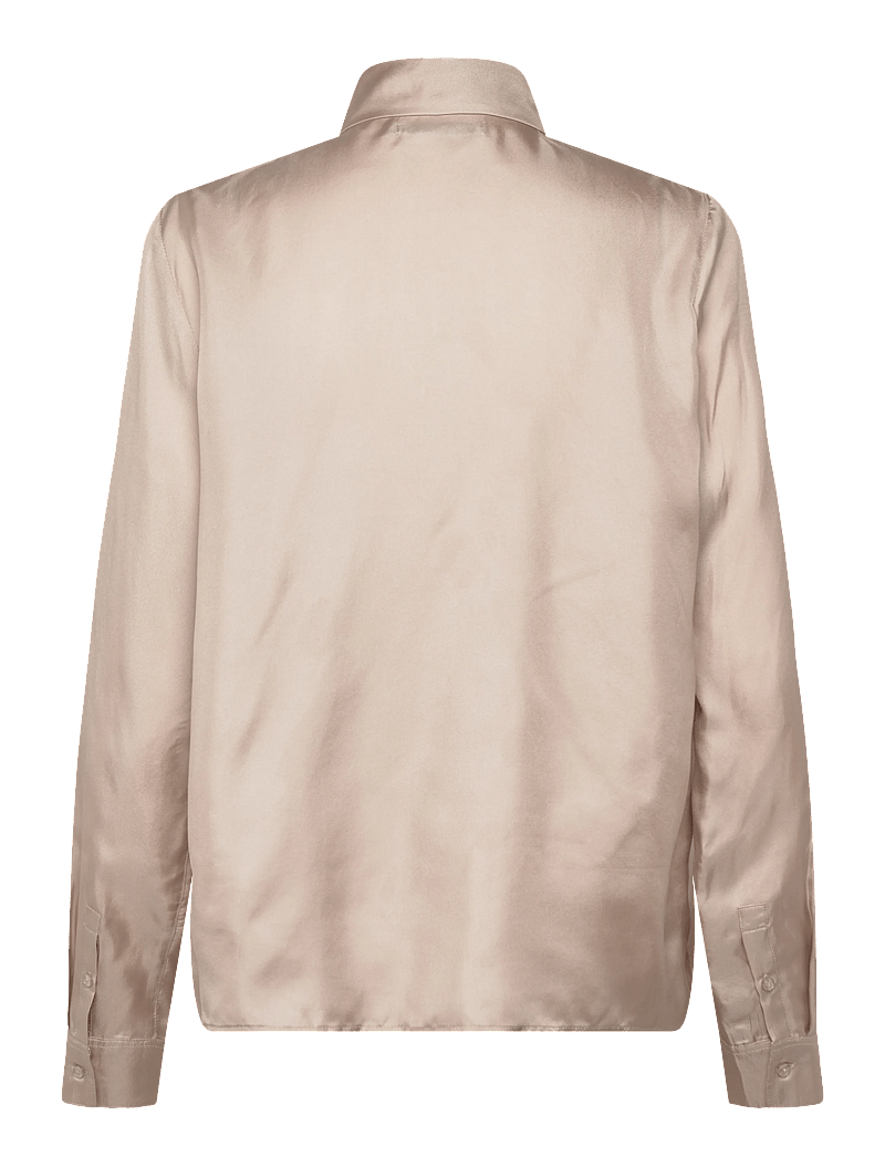 Ahlvar Gallery - Mia silk twill shirt - jeansowe koszule - greige - 2