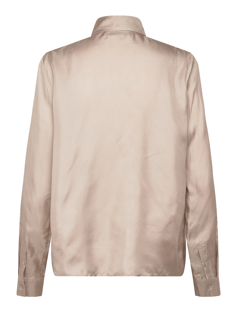 Ahlvar Gallery - Mia silk twill shirt - jeanshemden - greige - 2