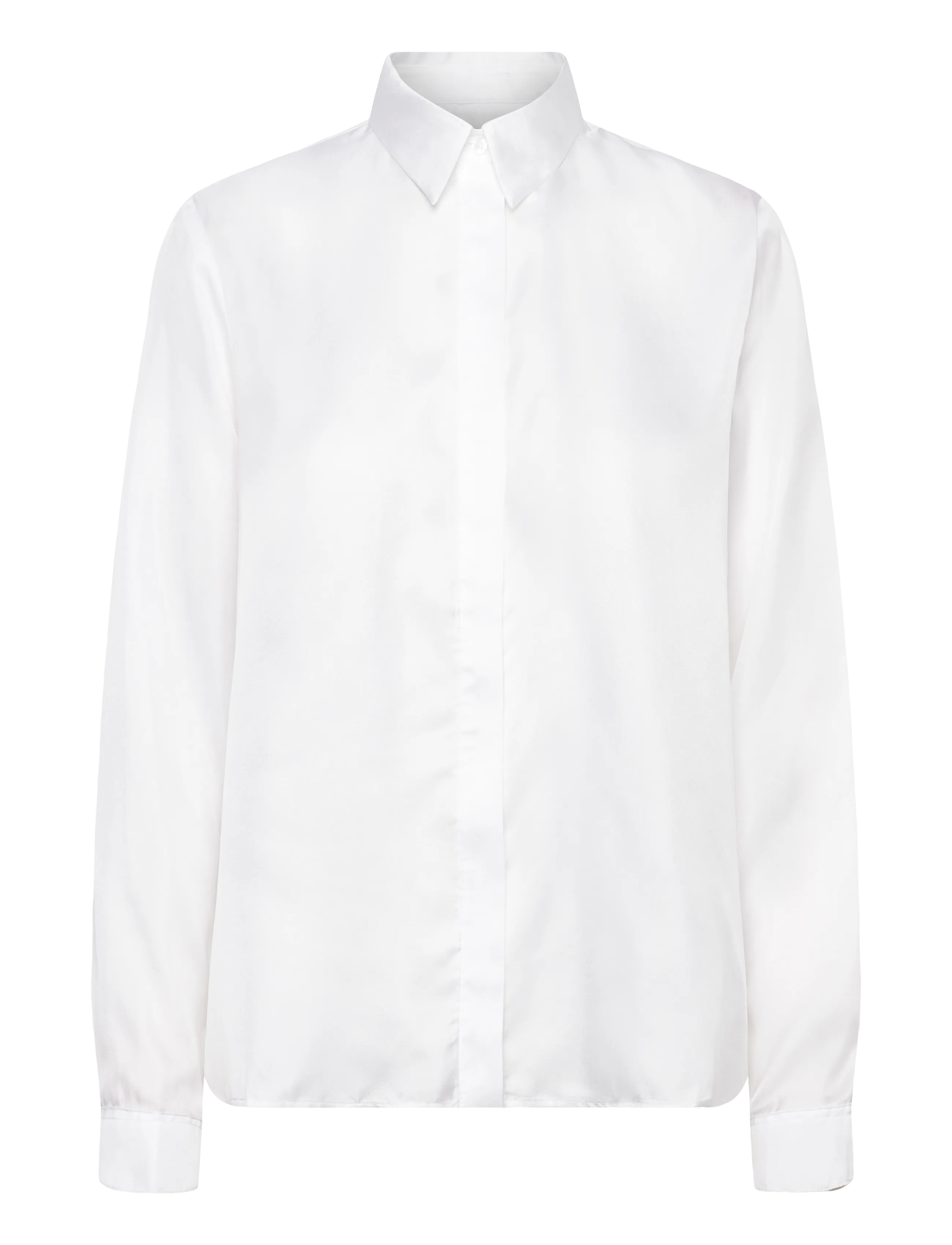 Ahlvar Gallery - Mia silk twill shirt - chemises en jeans - white - 1