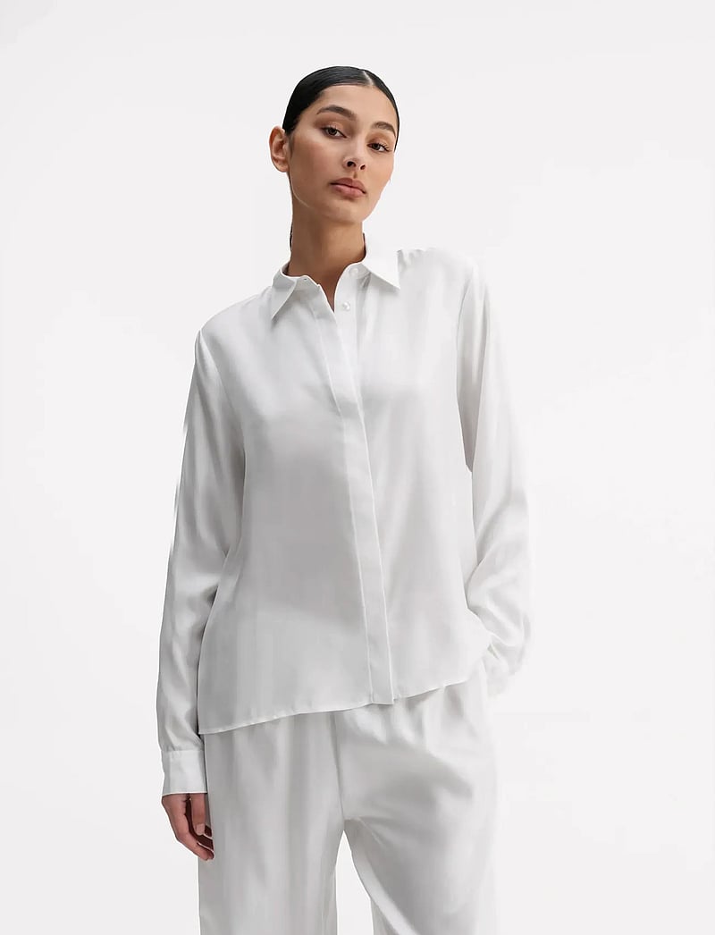 Ahlvar Gallery - Mia silk twill shirt - jeanshemden - white - 0