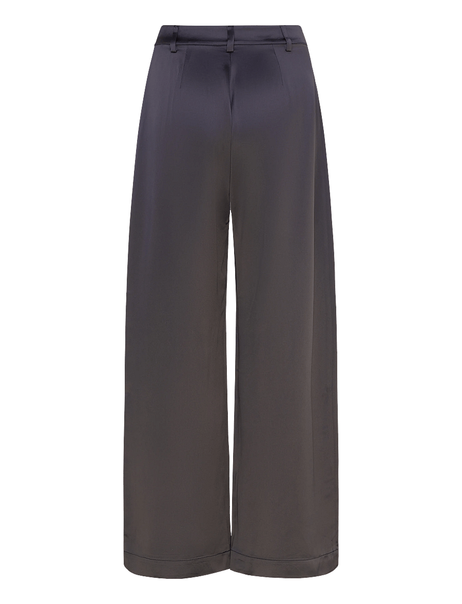 Ahlvar Gallery - Mila heavy satin trousers - bukser med brede ben - blue grey - 2