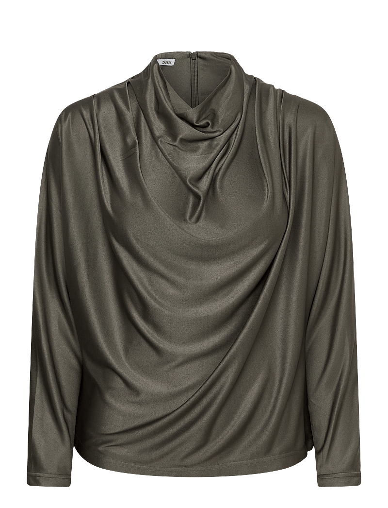 Ahlvar Gallery - Milly jersey blouse - långärmade blusar - light military - 1