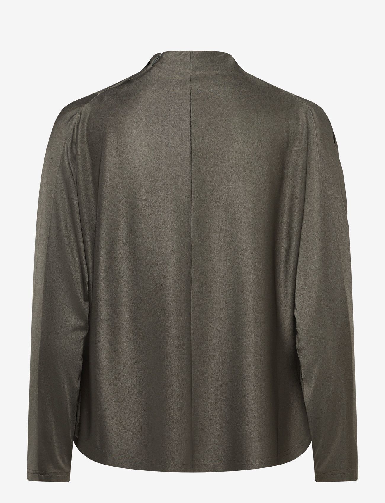 Ahlvar Gallery - Milly jersey blouse - långärmade blusar - light military - 2