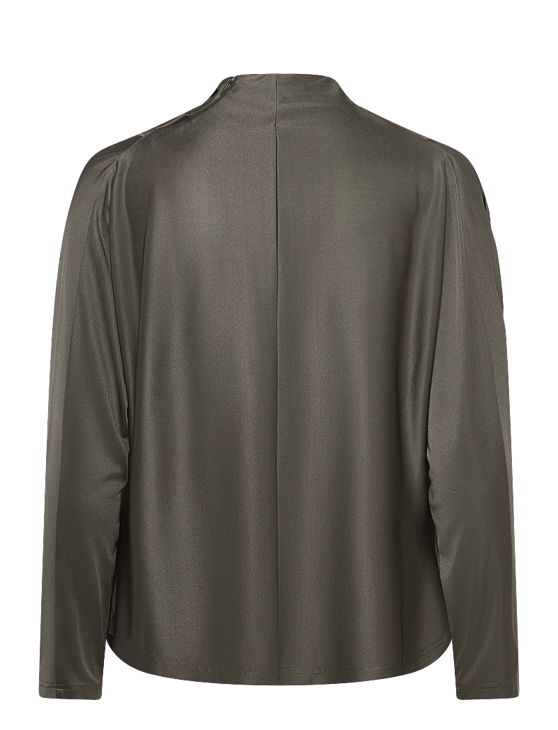 Ahlvar Gallery - Milly jersey blouse - långärmade blusar - light military - 2