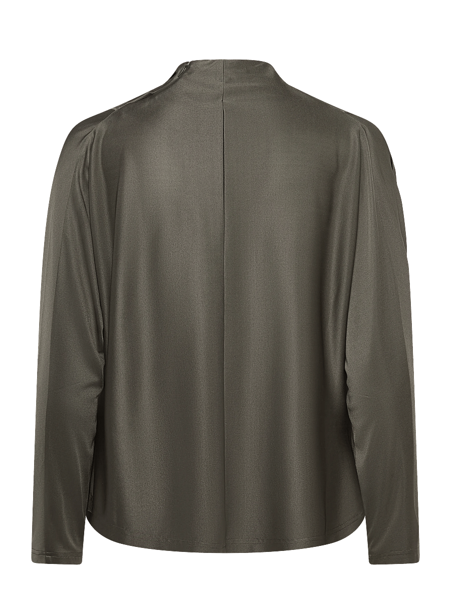 Ahlvar Gallery - Milly jersey blouse - långärmade blusar - light military - 2
