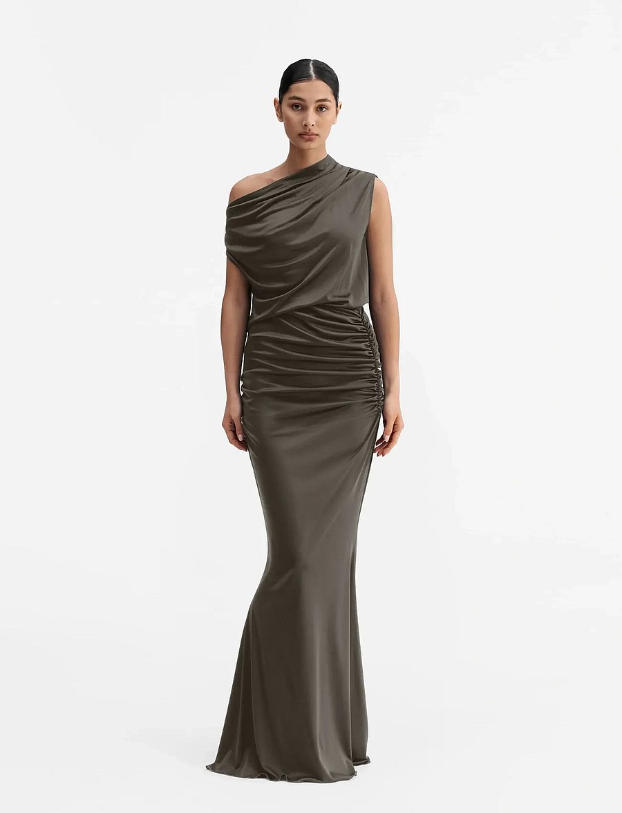 Ahlvar Gallery - Myra jersey skirt - maxi nederdele - light military - 0