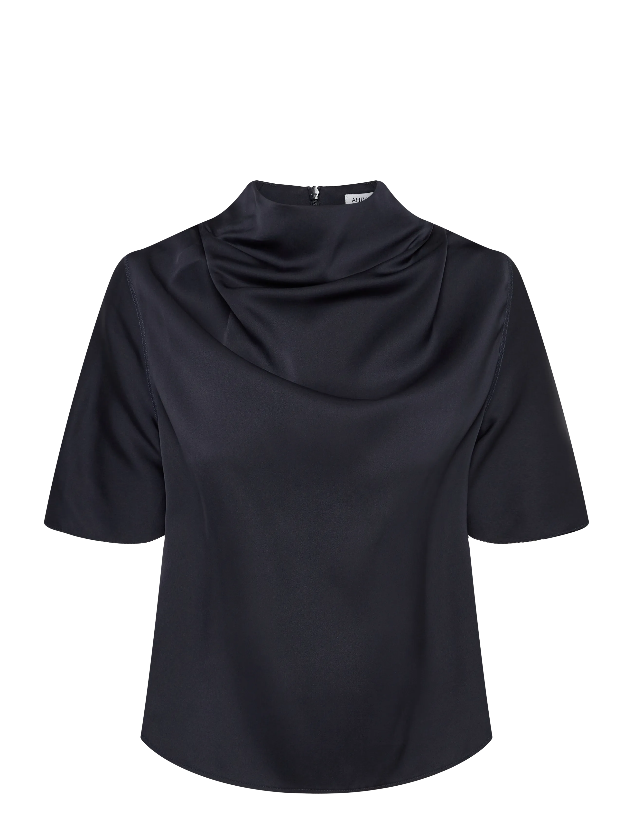 AHLVAR GALLERY Milly Silk Tee Navy - S - Damen