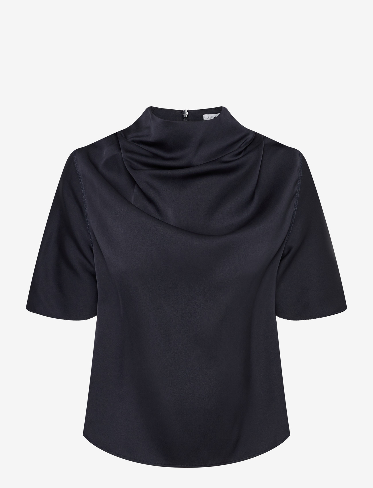 Ahlvar Gallery - Milly silk tee - kurzämlige blusen - blue grey - 1