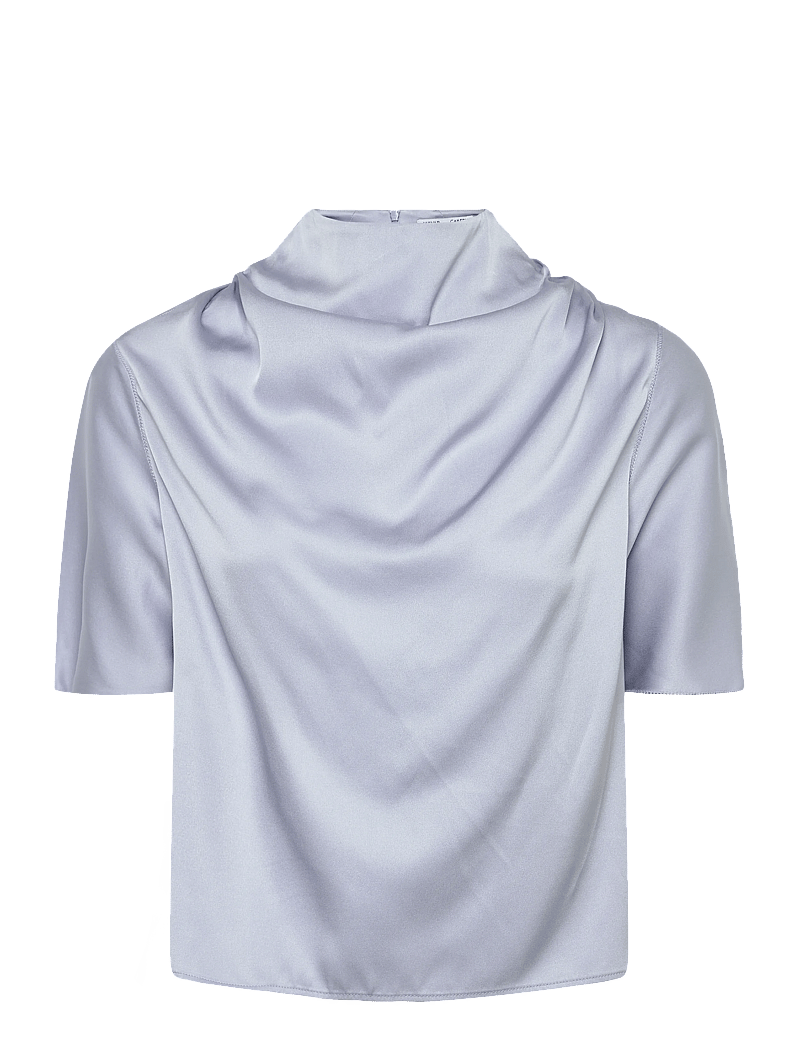 Ahlvar Gallery - Milly silk tee - lühikeste varrukatega pluusid - denim blue - 1