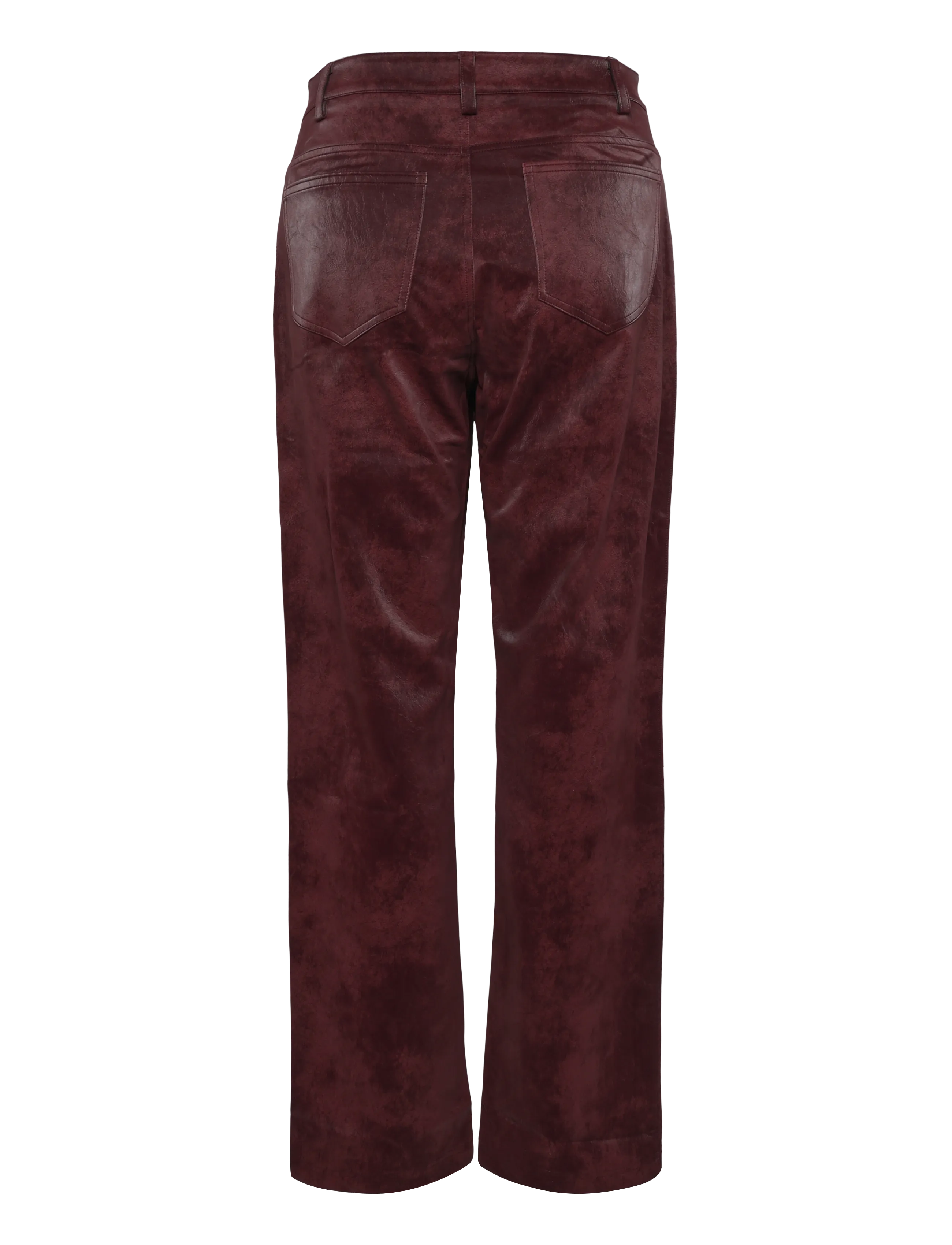 Ahlvar Gallery - Aina PU leather trousers - skinnbyxor - burgundy - 2