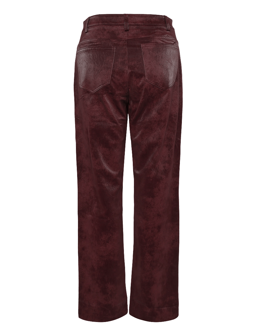 Ahlvar Gallery - Aina PU leather trousers - skinnbyxor - burgundy - 2