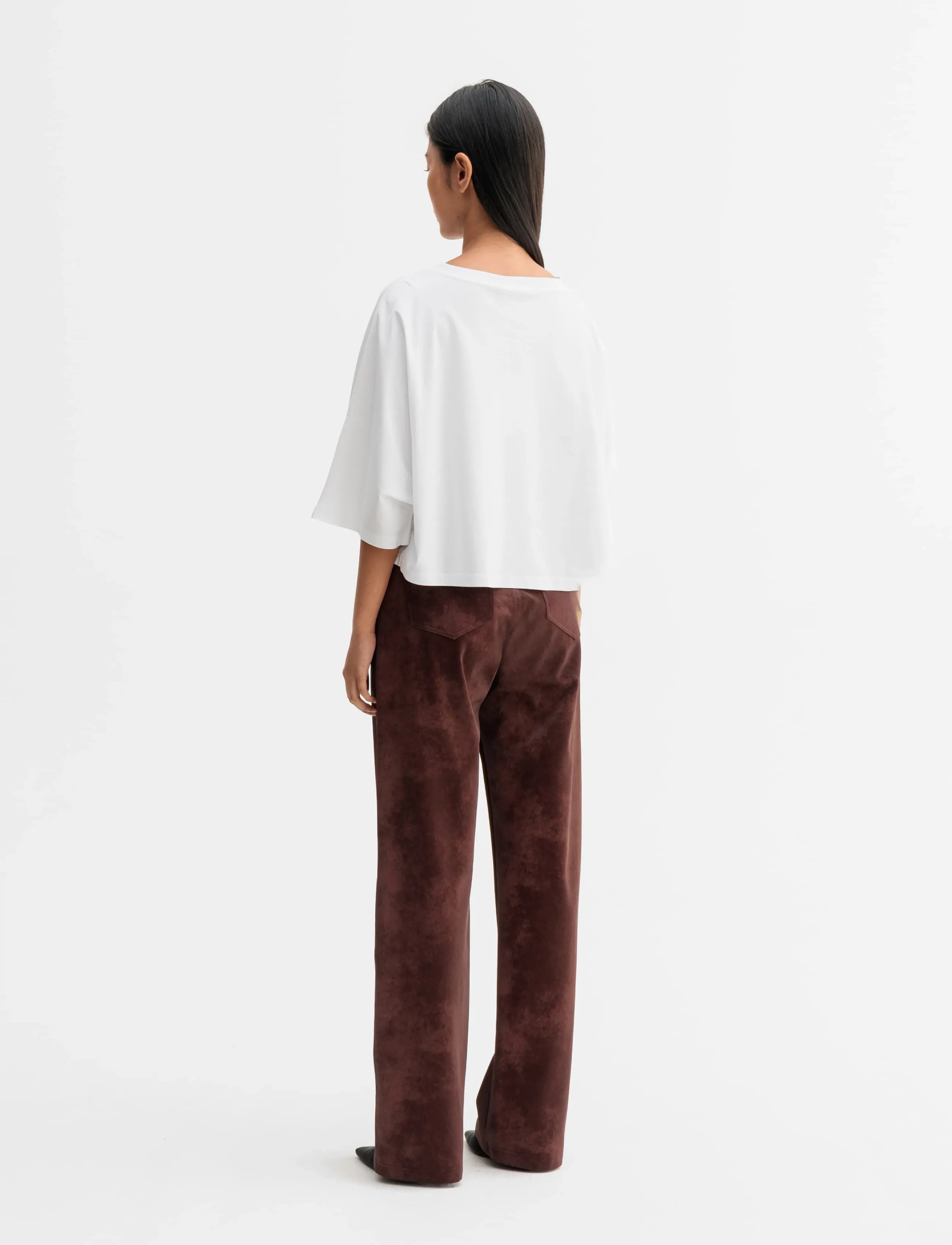 Ahlvar Gallery - Aina PU leather trousers - skinnbyxor - burgundy - 4