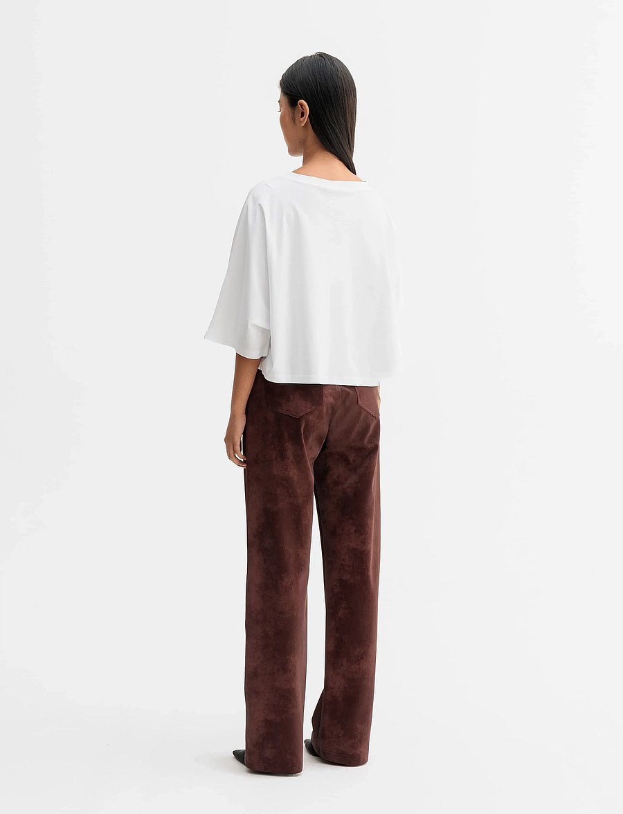 Ahlvar Gallery - Aina PU leather trousers - skinnbyxor - burgundy - 4
