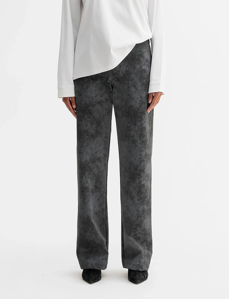 Ahlvar Gallery - Aina PU leather trousers - dark grey - 0