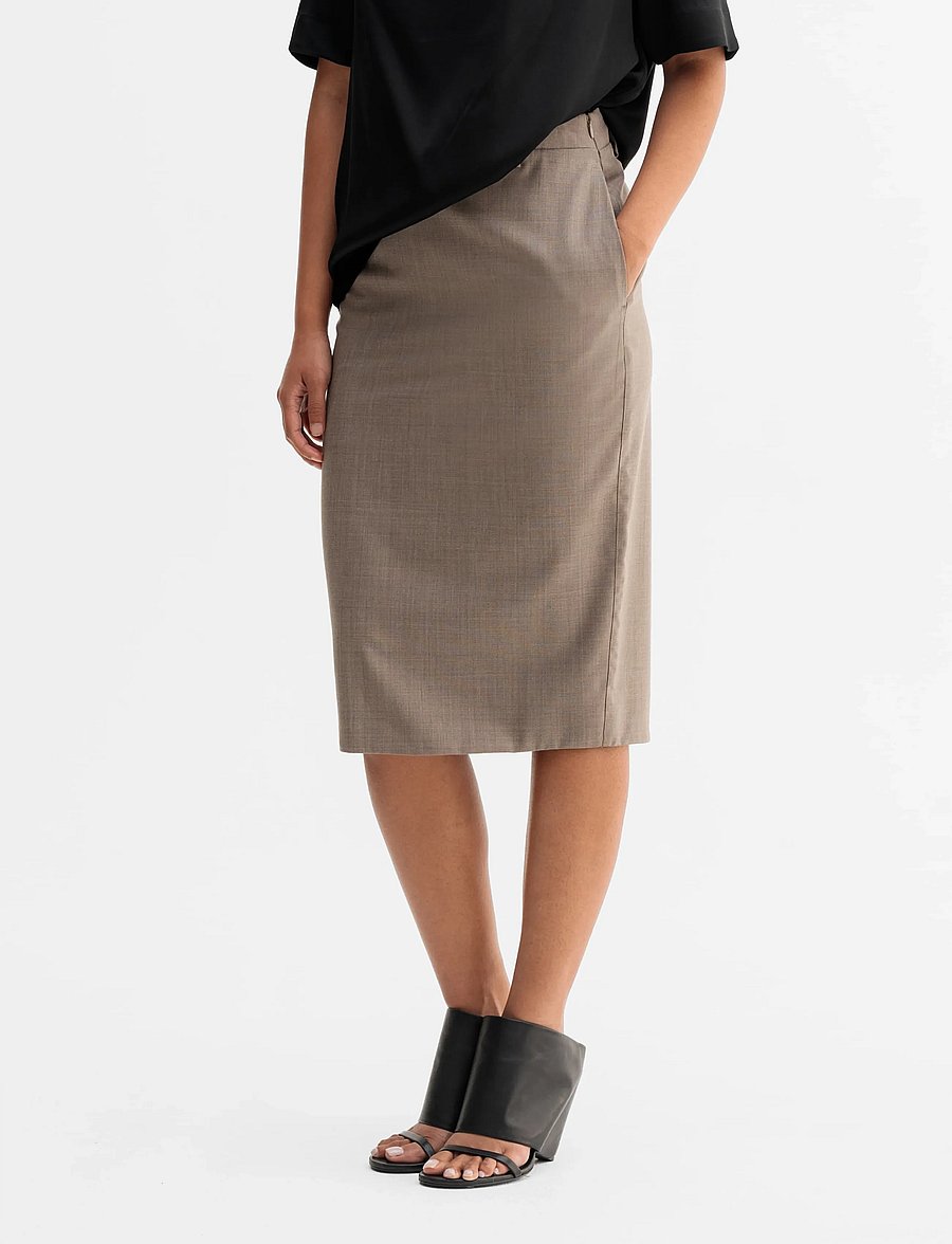 Ahlvar Gallery - Ava wool skirt - midi-röcke - light brown - 3