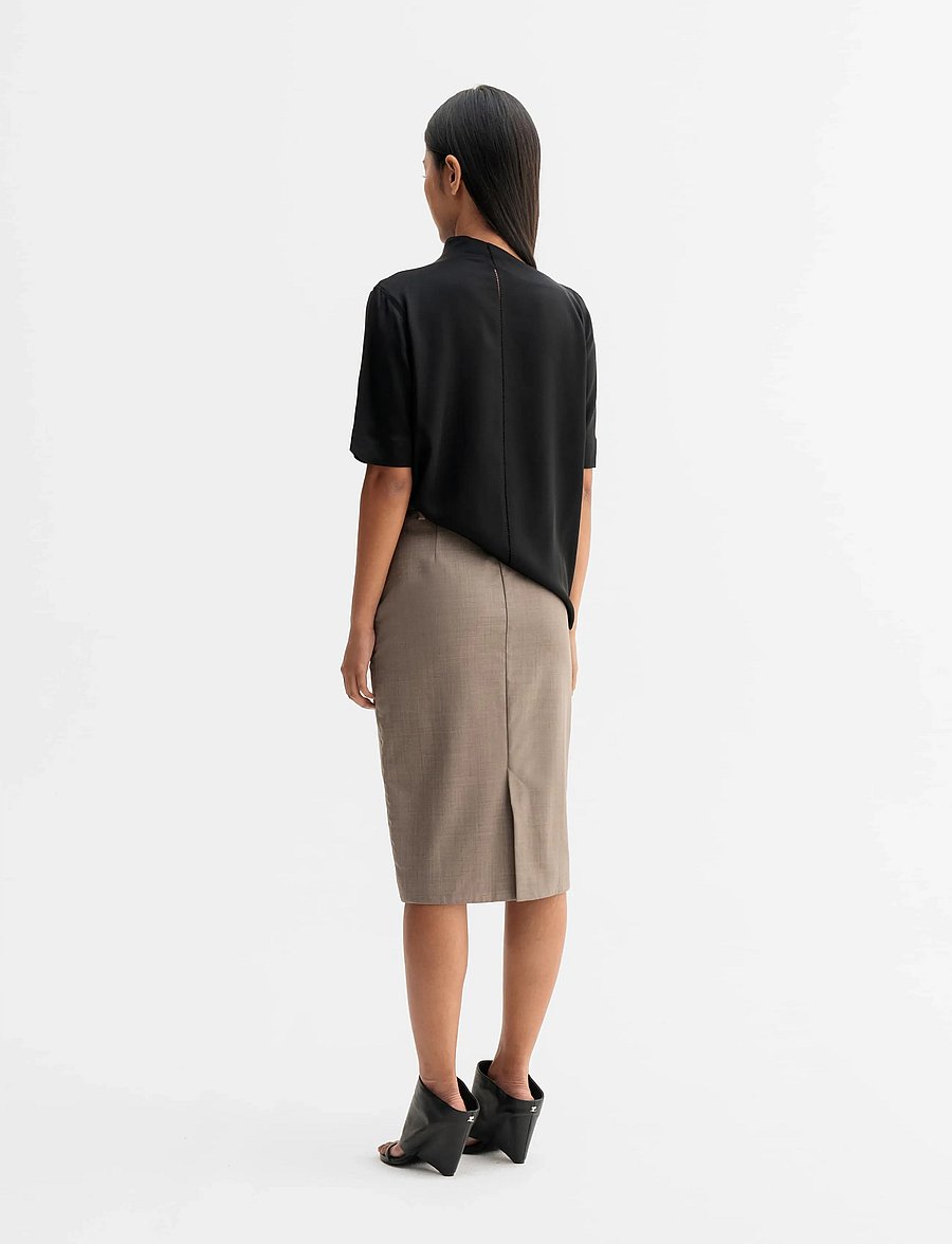 Ahlvar Gallery - Ava wool skirt - midi-röcke - light brown - 4