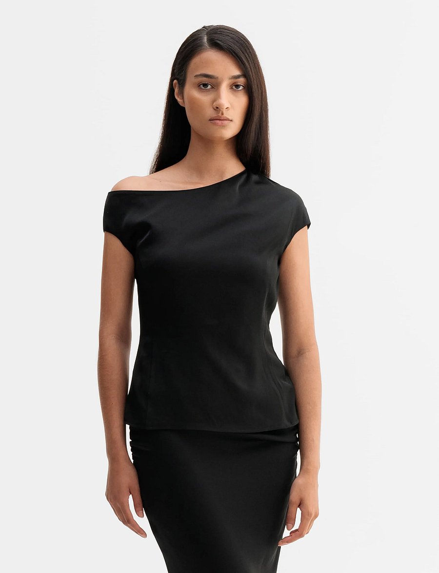 Ahlvar Gallery - Chika top - short-sleeved blouses - black - 0