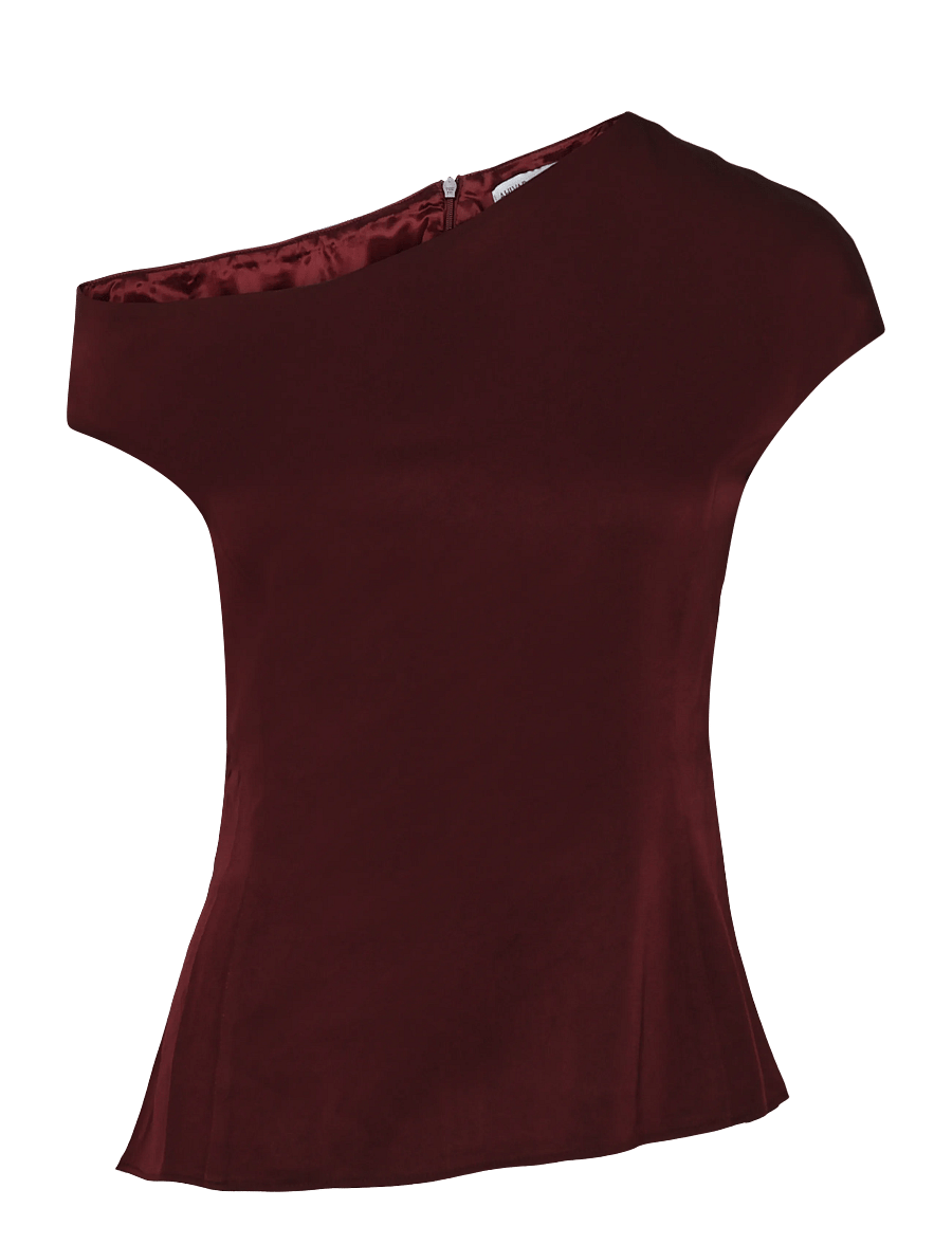 Ahlvar Gallery - Chika top - short-sleeved blouses - burgundy - 1