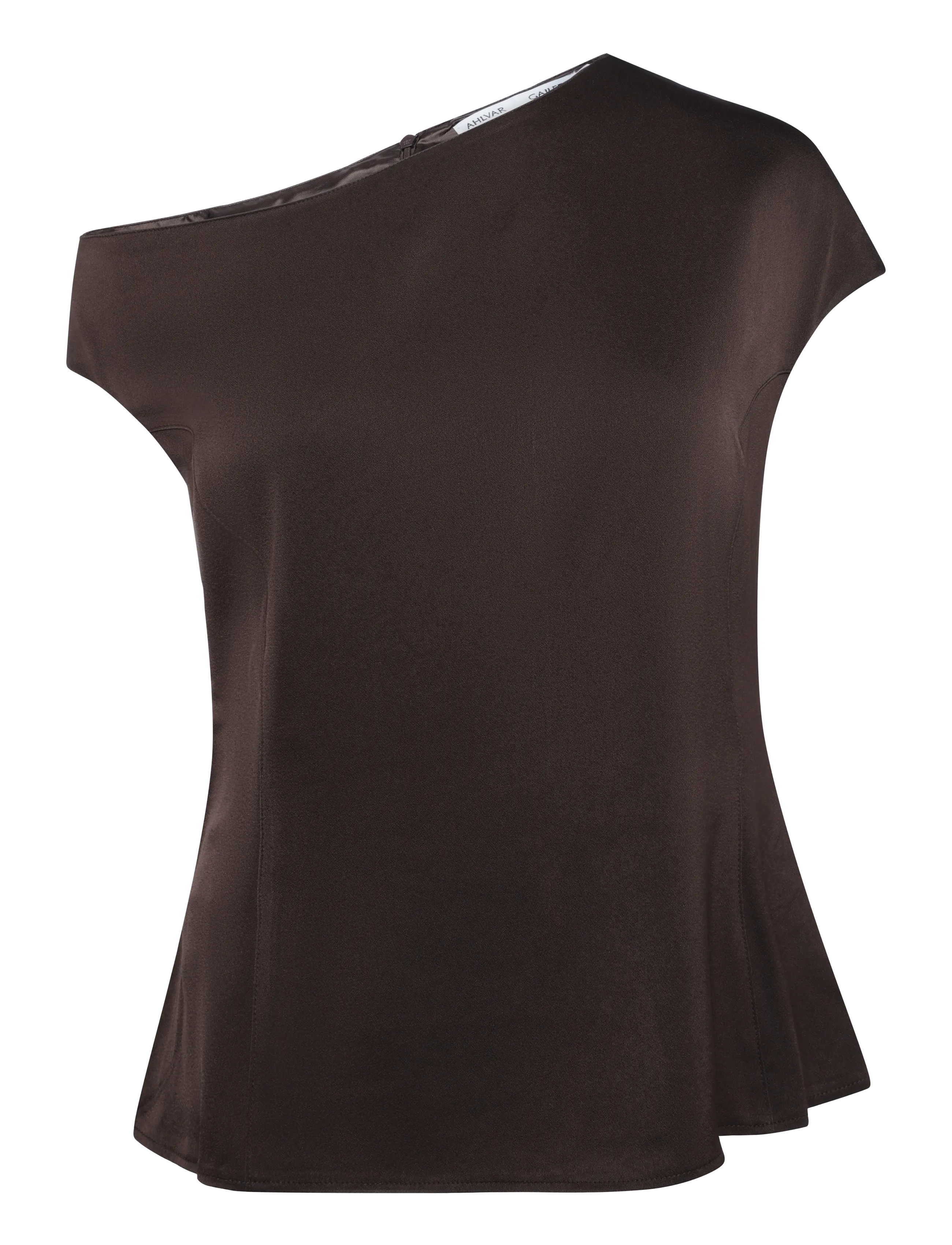 Ahlvar Gallery - Chika top - short-sleeved blouses - dark brown - 1