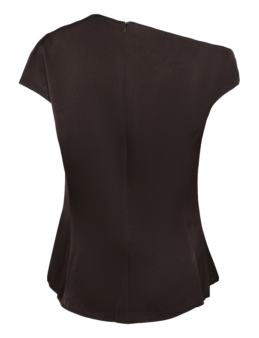 Ahlvar Gallery - Chika top - kurzärmelige blusen - dark brown - 2