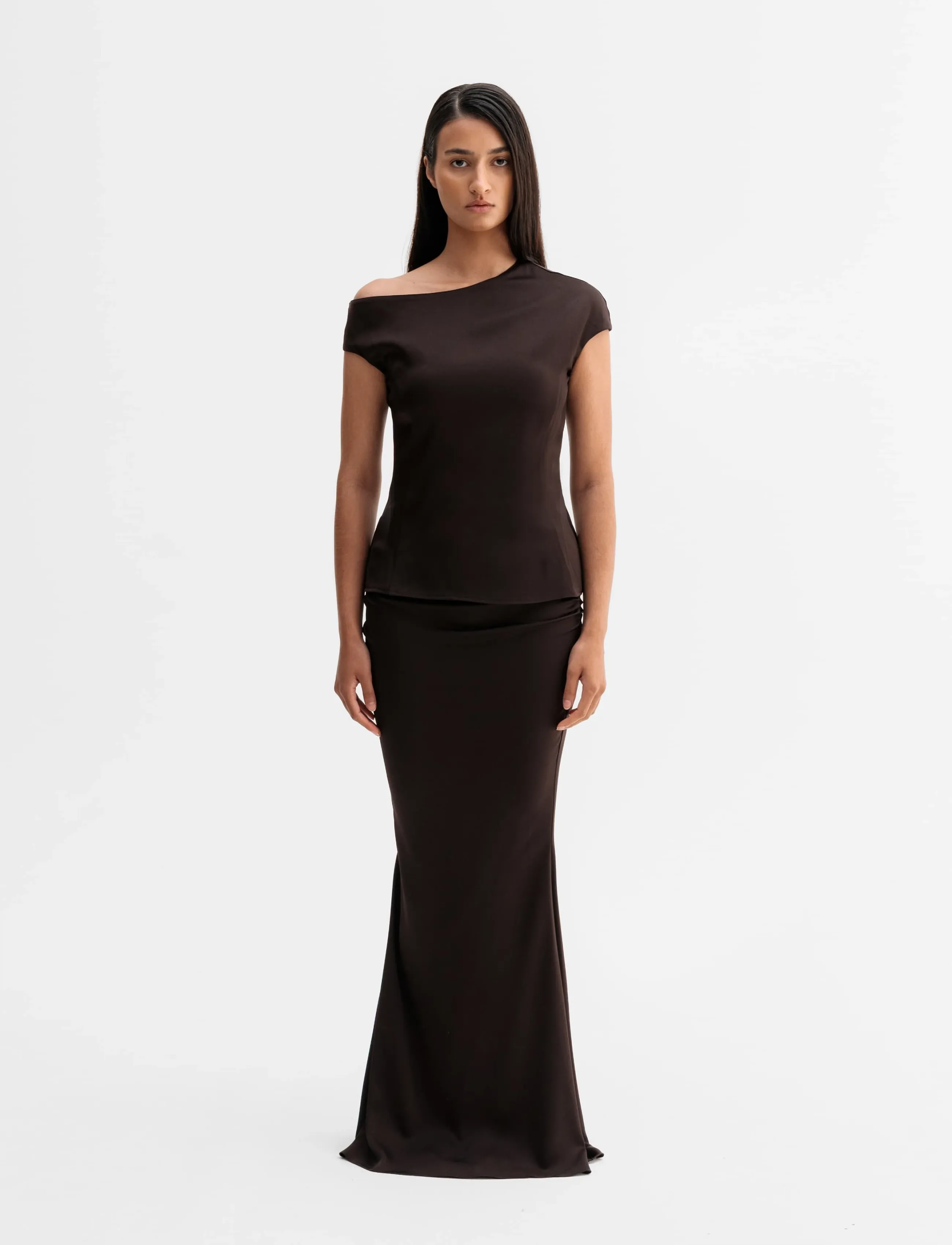 Ahlvar Gallery - Chika top - short-sleeved blouses - dark brown - 3