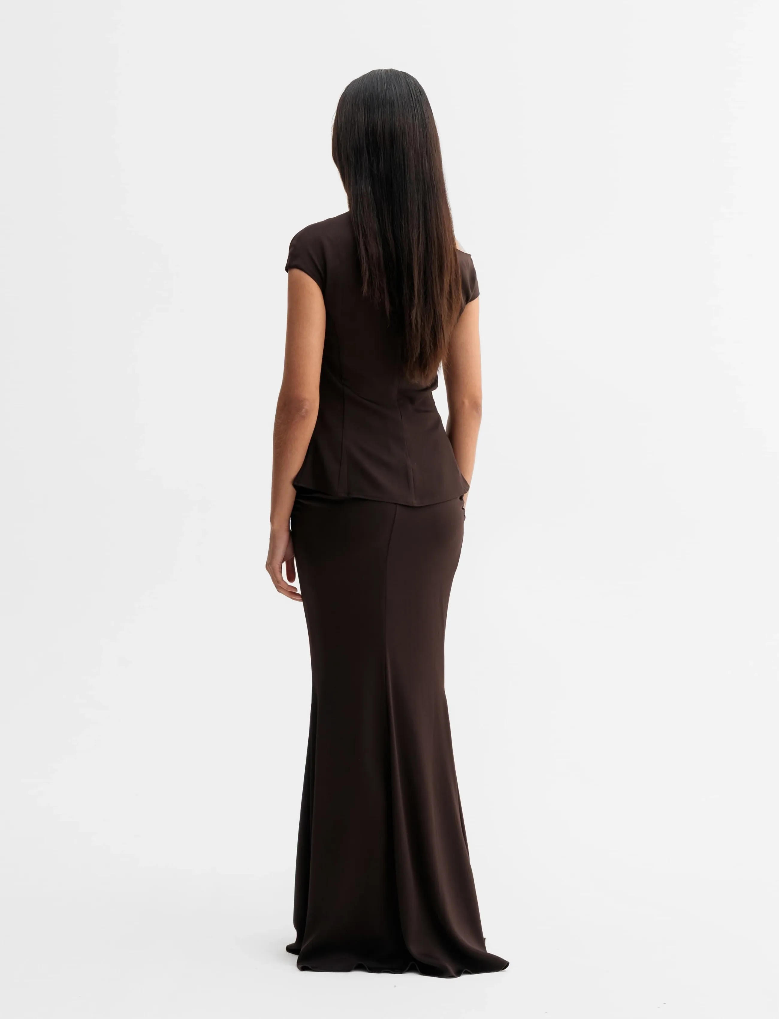 Ahlvar Gallery - Chika top - short-sleeved blouses - dark brown - 4