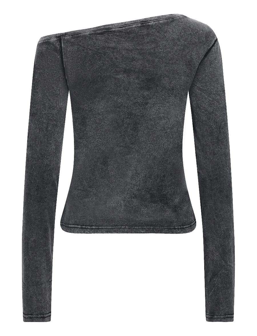 Ahlvar Gallery - Chiney jersey blouse - langærmede bluser - washed black - 2