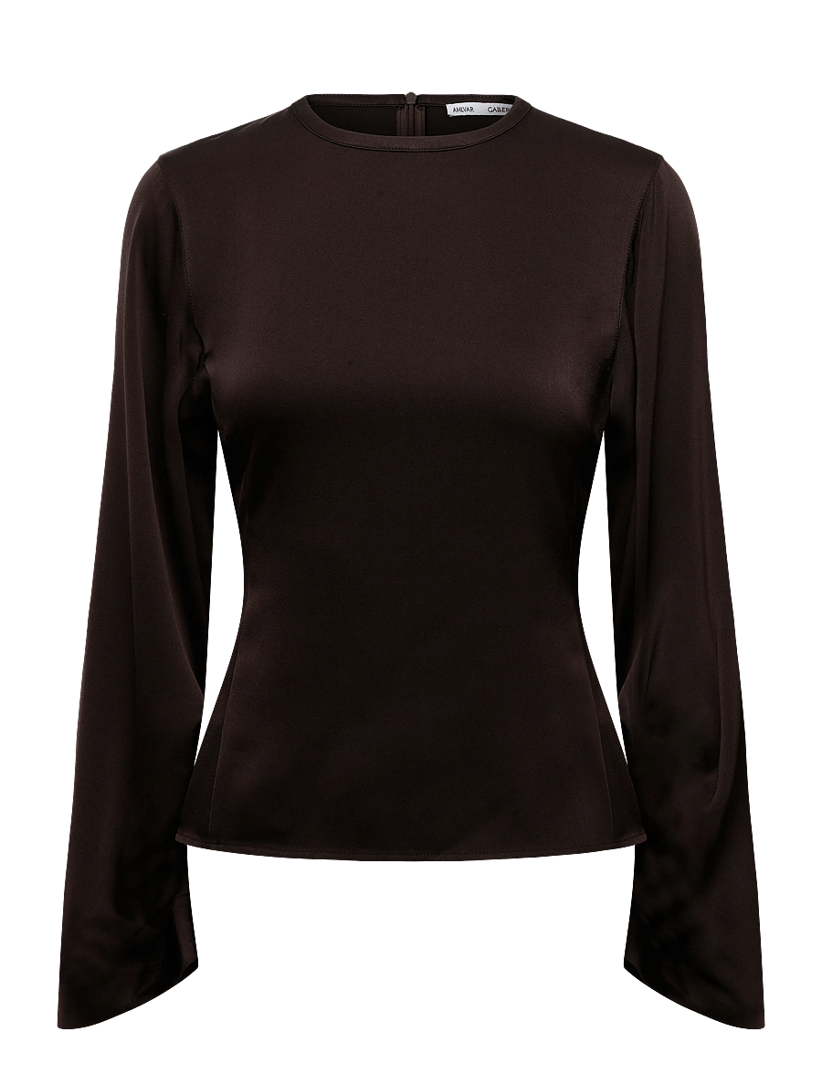 Ahlvar Gallery - Dara blouse - langærmede bluser - dark brown - 1