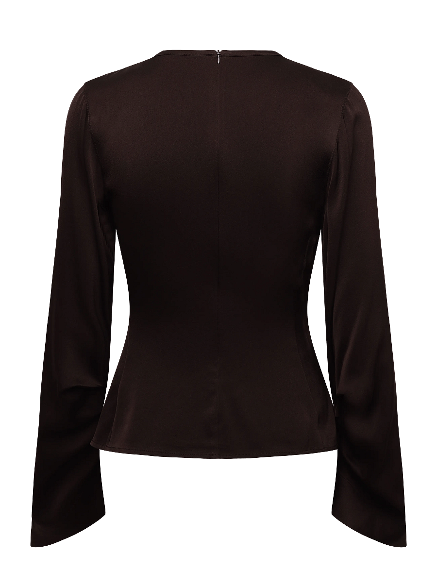 Ahlvar Gallery - Dara blouse - langærmede bluser - dark brown - 2