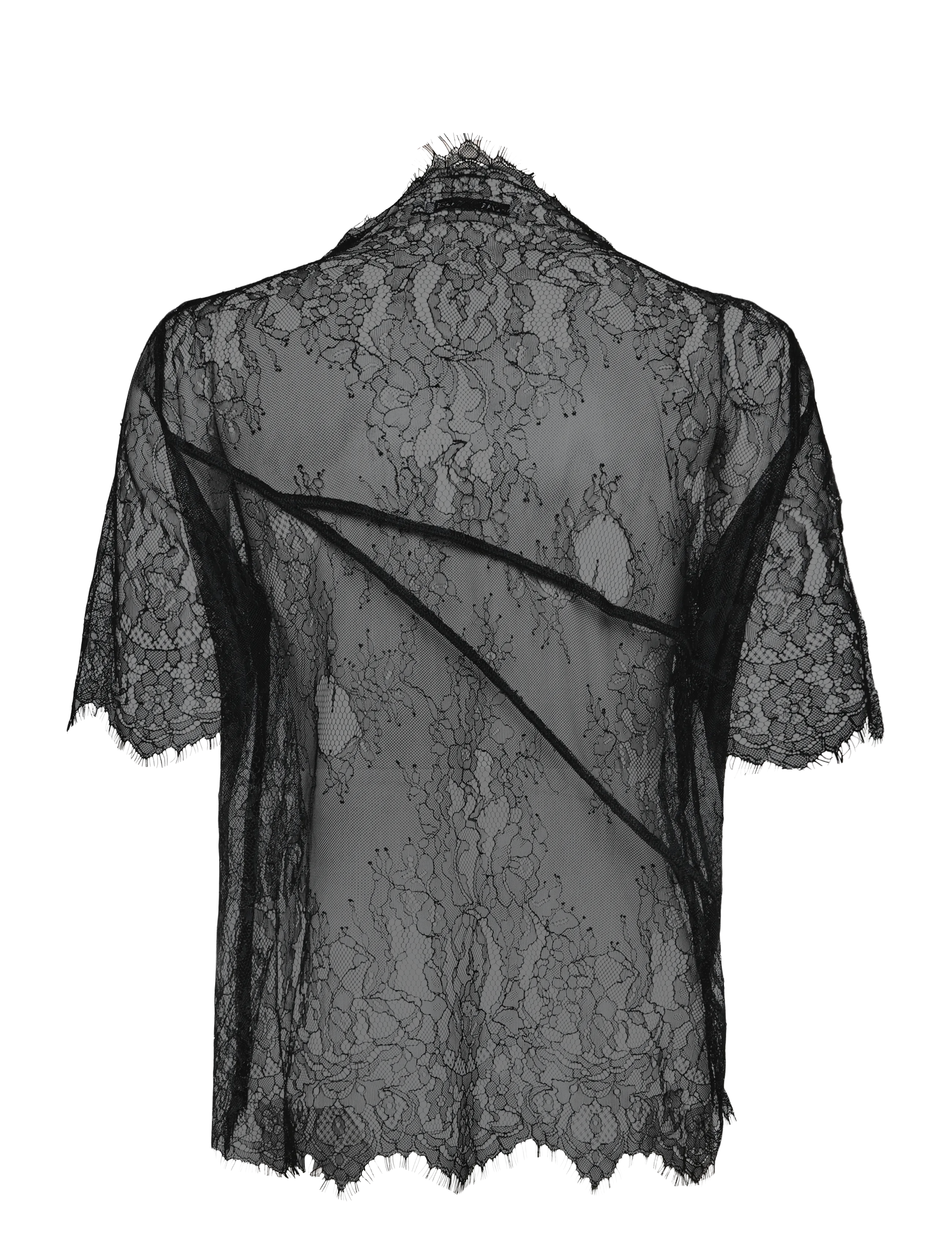 Ahlvar Gallery - Edina lace tee - short-sleeved blouses - black - 2