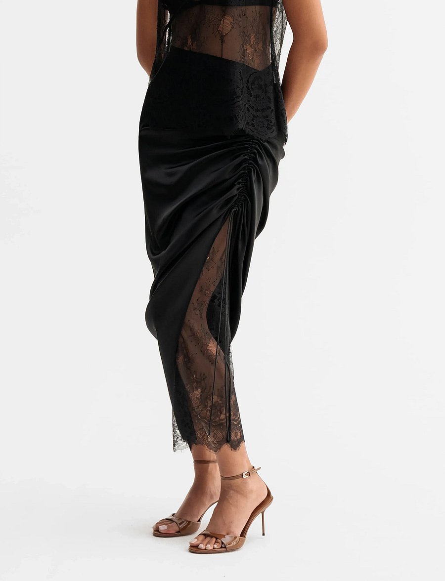 Ahlvar Gallery - Haley lace skirt - satinnederdele - black - 3