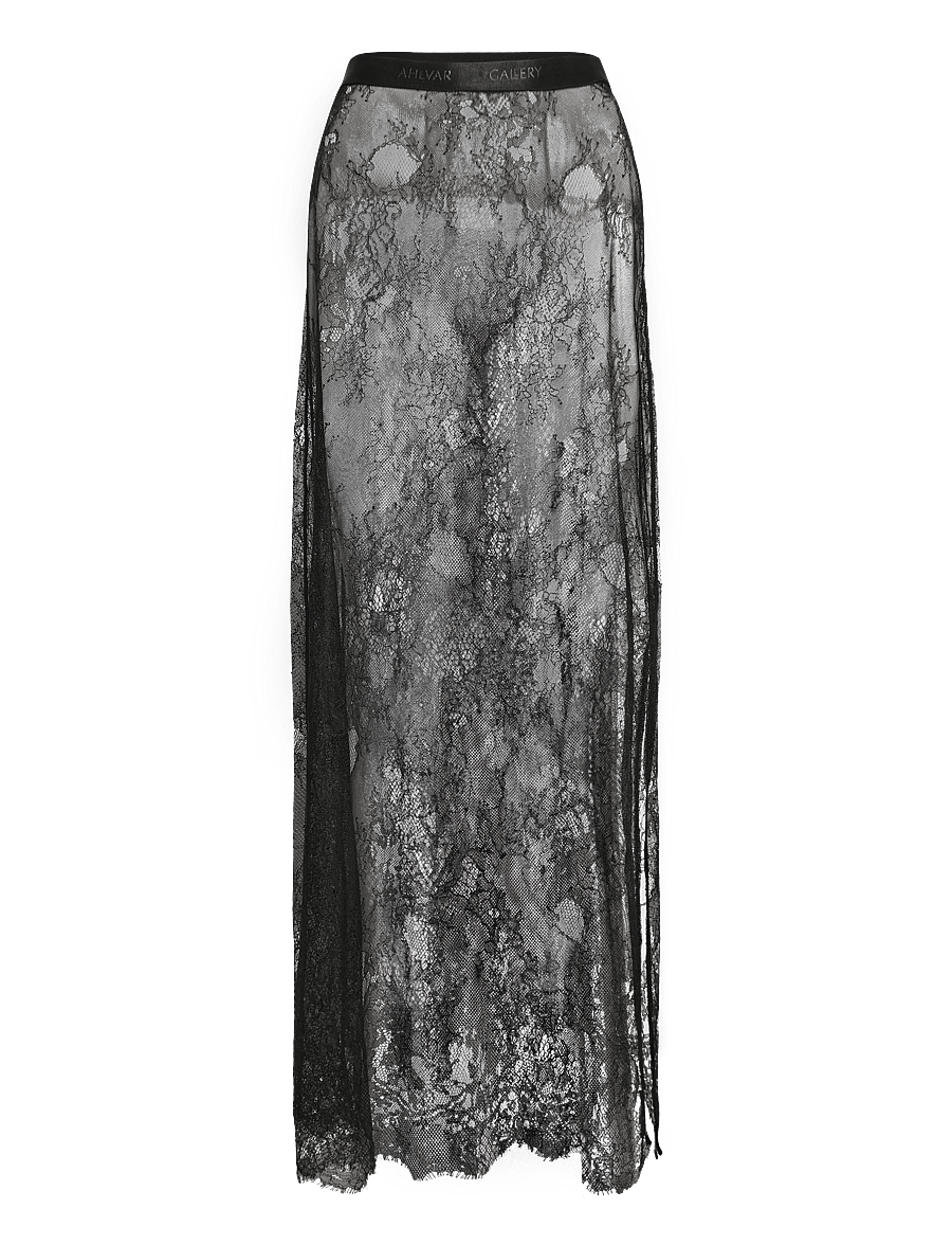 Ahlvar Gallery - Hana long lace skirt - maxi skirts - black - 1