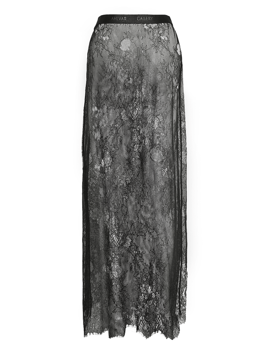 Ahlvar Gallery - Hana long lace skirt - maxi skirts - black - 2