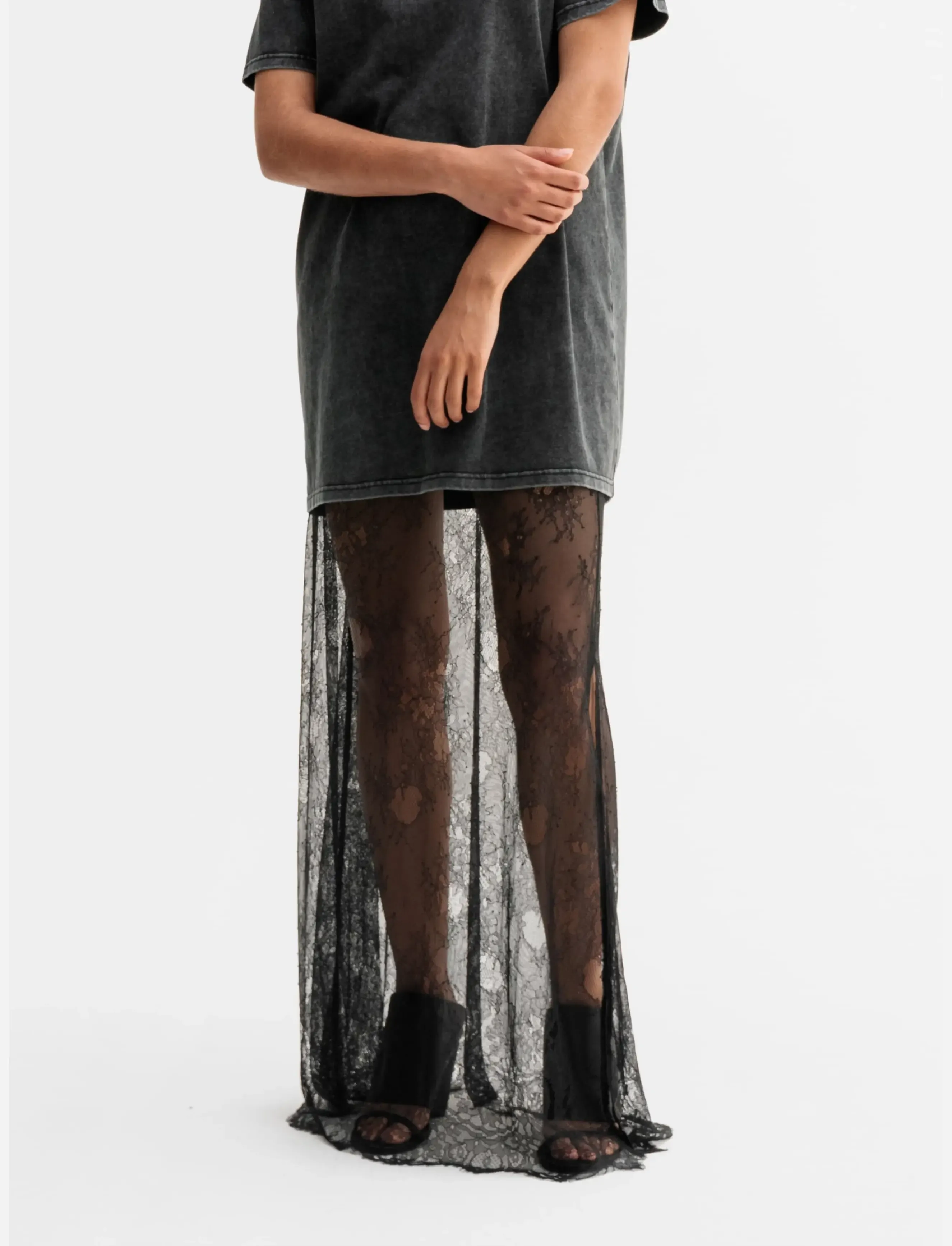 Ahlvar Gallery Hana long lace skirt - Ahlvar Gallery - BLACK / black
