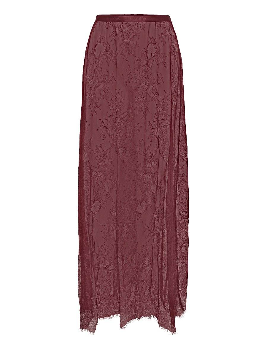 Ahlvar Gallery - Hana long lace skirt - maxi skirts - burgundy - 1