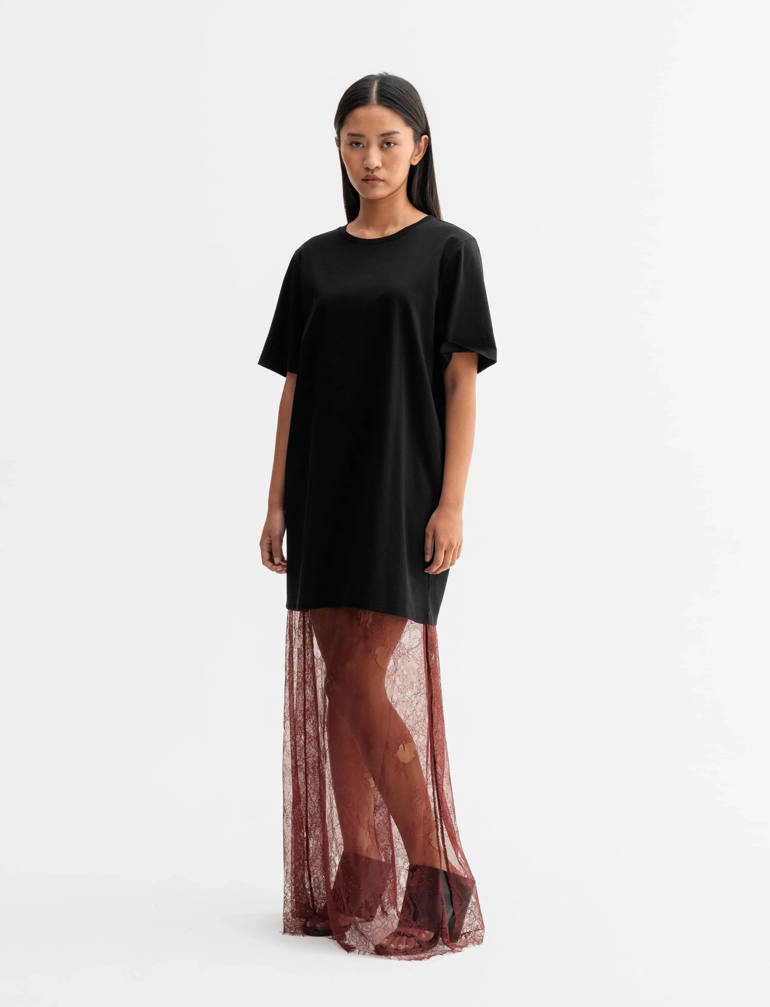 Ahlvar Gallery - Hana long lace skirt - maxi skirts - burgundy - 3