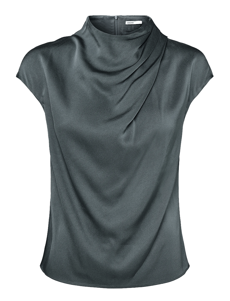 Ahlvar Gallery - Lima top - short-sleeved blouses - dark grey - 1