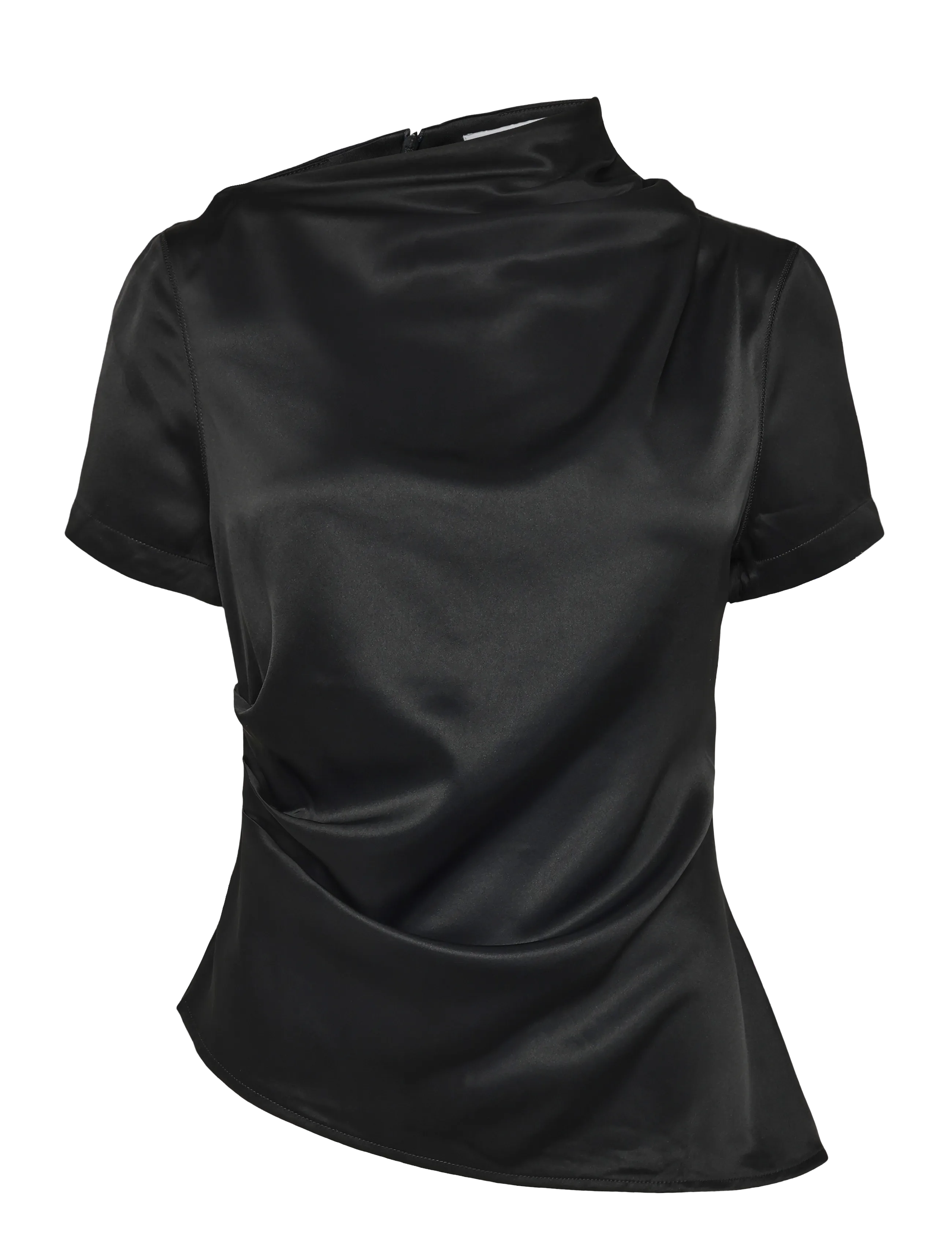 Ahlvar Gallery - Lizi satin tee - t-shirts - black - 1