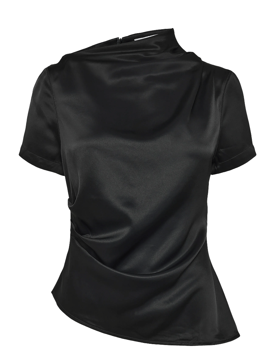 Ahlvar Gallery - Lizi satin tee - t-shirts - black - 1