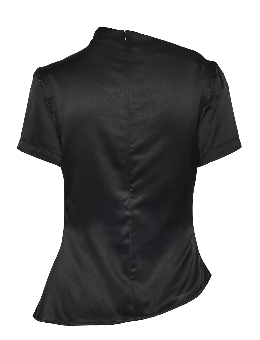 Ahlvar Gallery - Lizi satin tee - t-shirts - black - 2