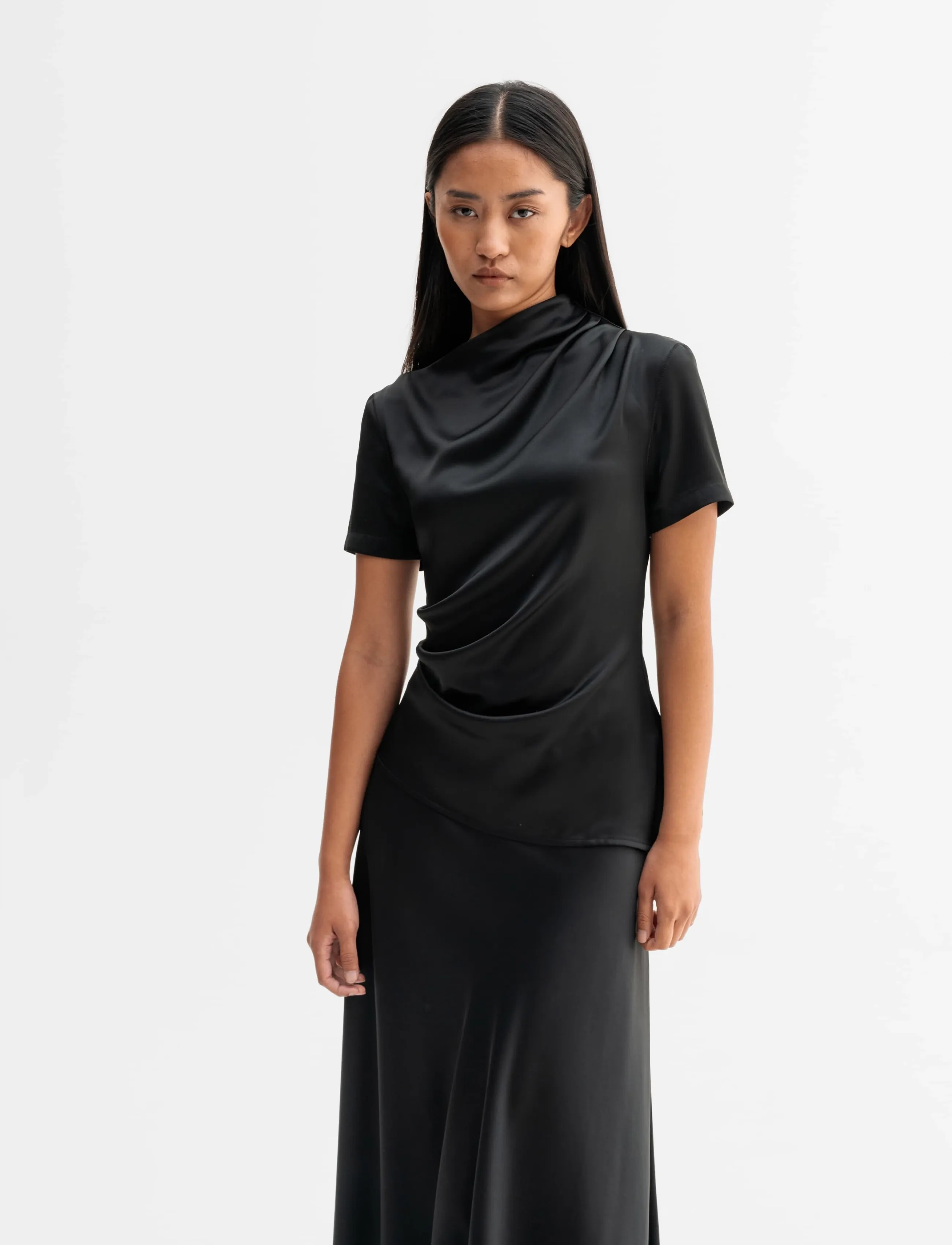 Ahlvar Gallery Lizi satin tee - Ahlvar Gallery - BLACK / black