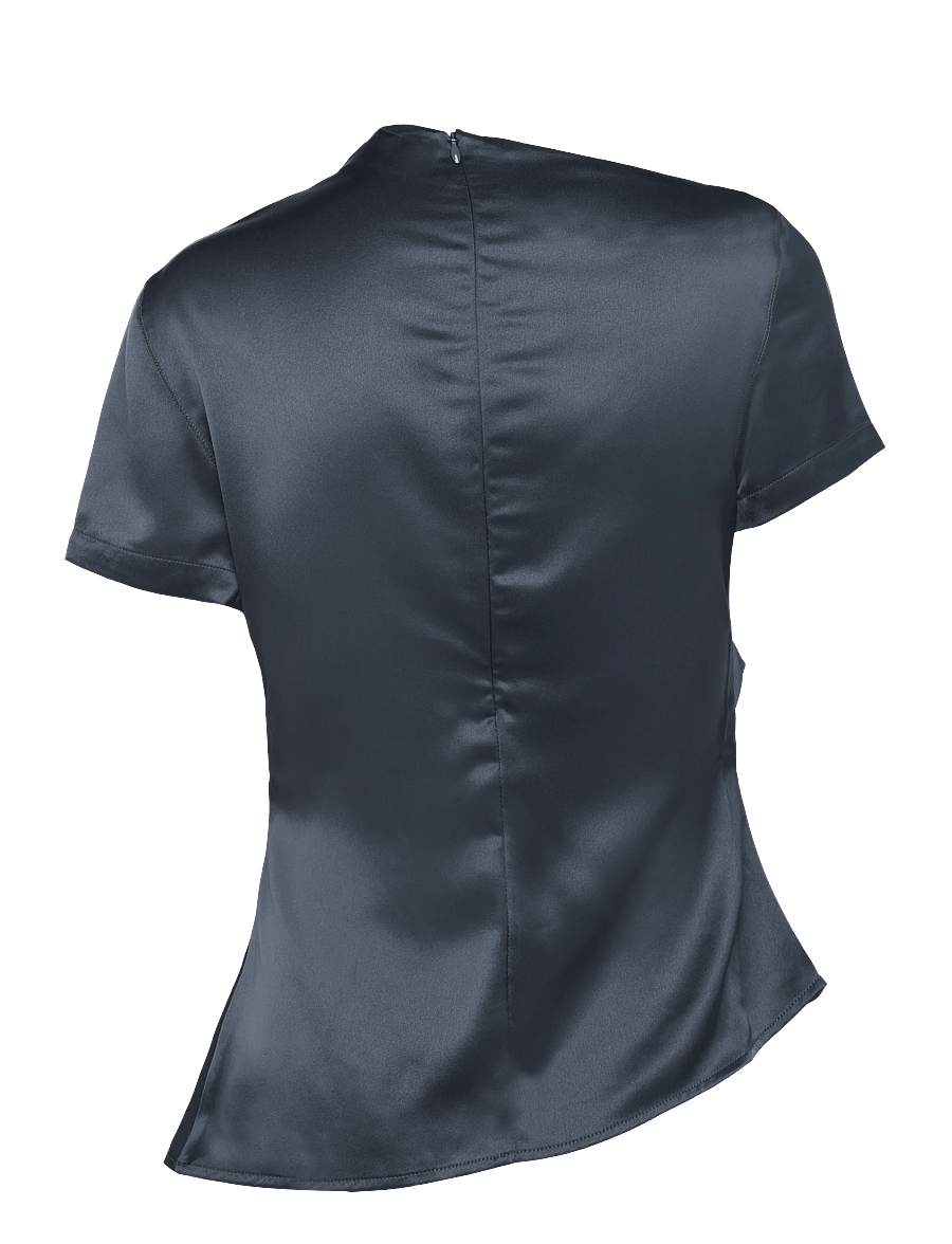 Ahlvar Gallery - Lizi satin tee - t-shirts - dark grey - 2