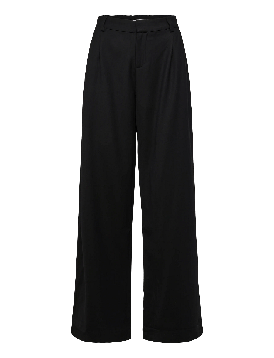 Ahlvar Gallery - Mel heavy wool trousers - hosen mit weitem bein - black - 1