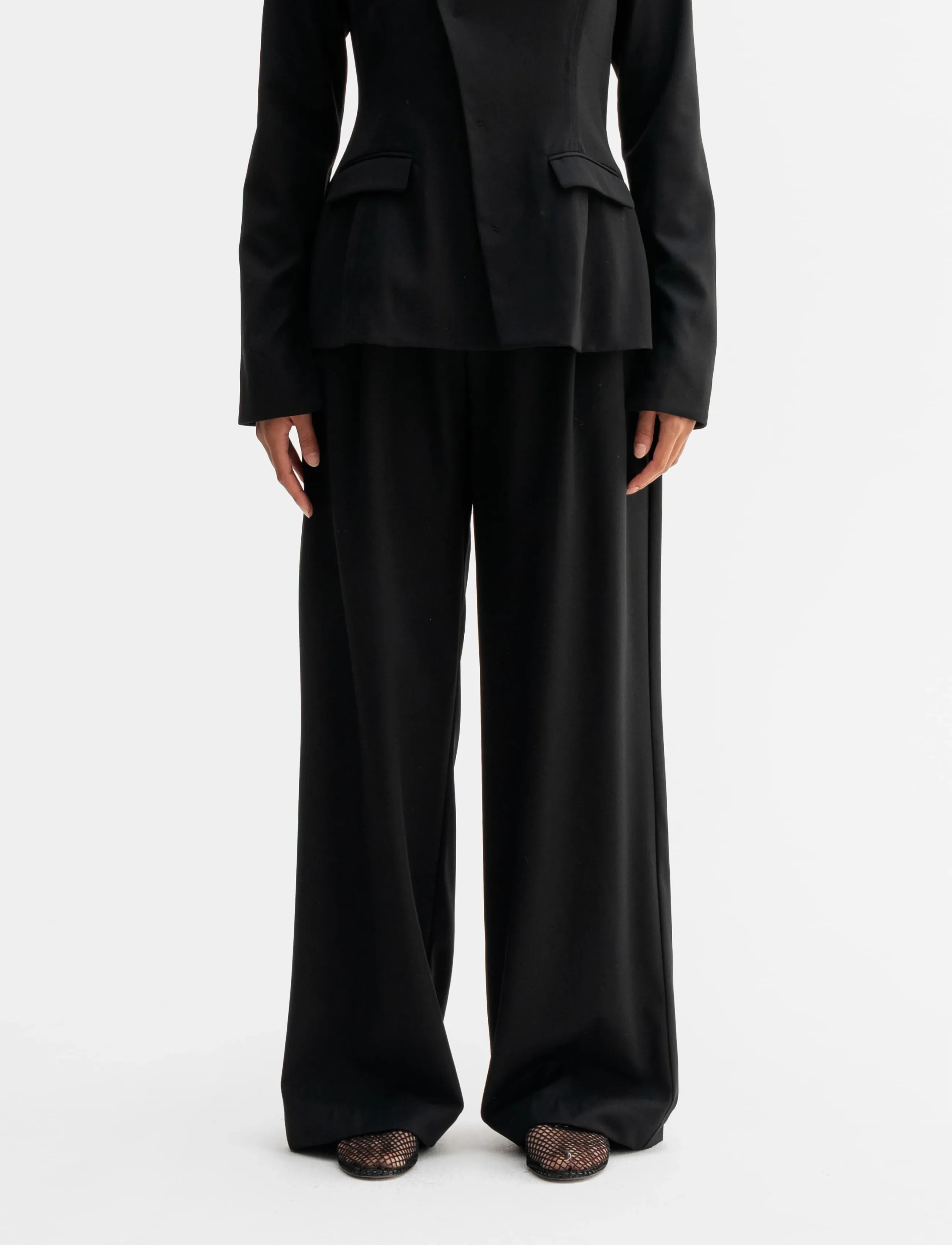Ahlvar Gallery Mel heavy wool trousers - Hosen - BLACK / black
