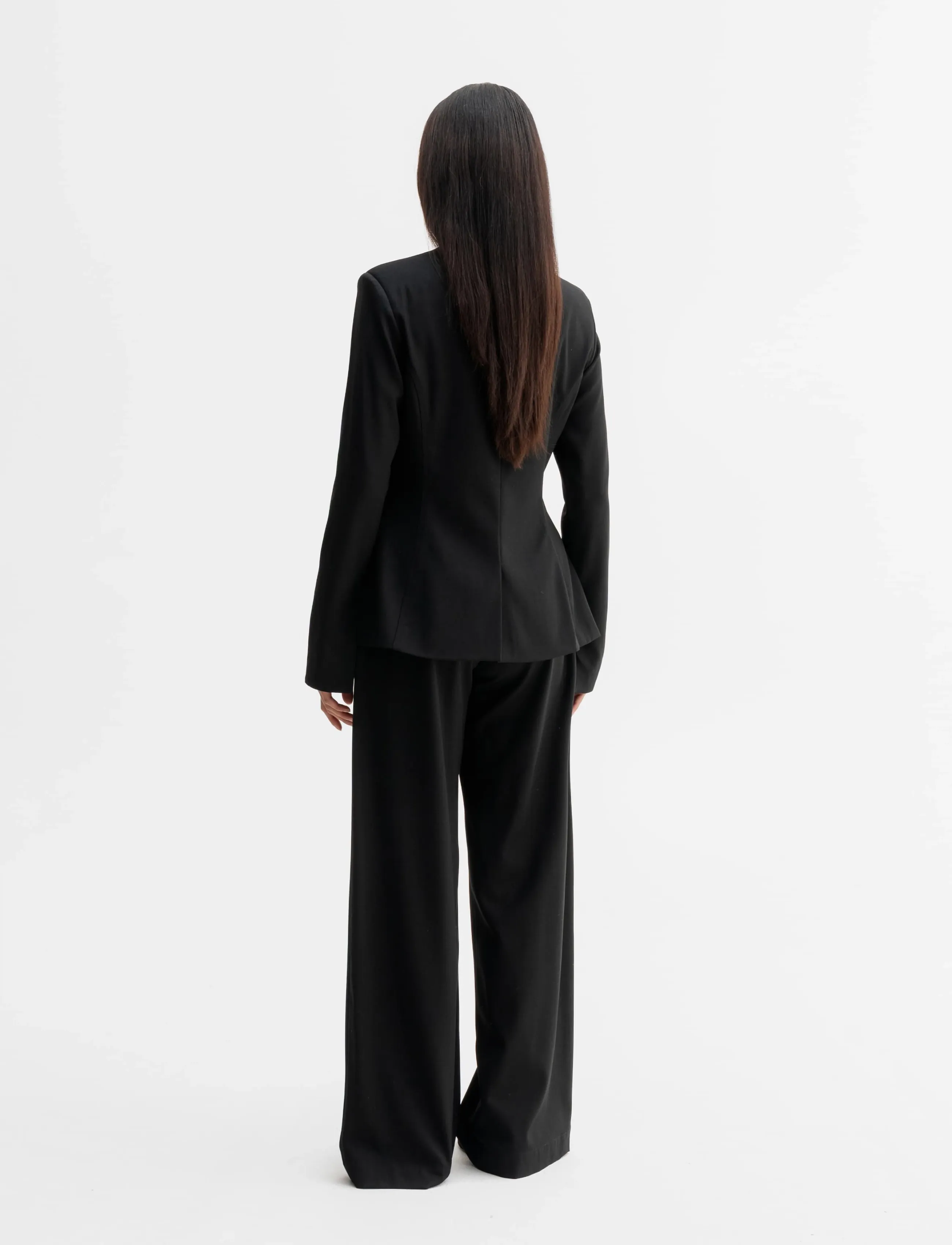 Ahlvar Gallery - Mel heavy wool trousers - hosen mit weitem bein - black - 4